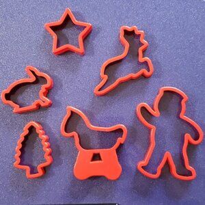 17 vintage cookie cutters assorted themes seasonal metal and plastic